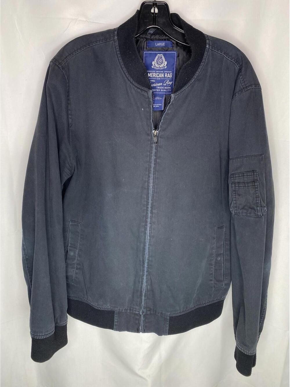 American Rag Flight Bomber Jacket Size Large 100% Cotton Men’s Black